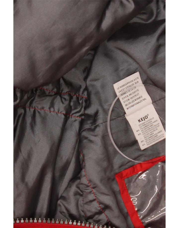 Kejo Mens Hooded Padded Jacket UK 36 Small Red Nylon