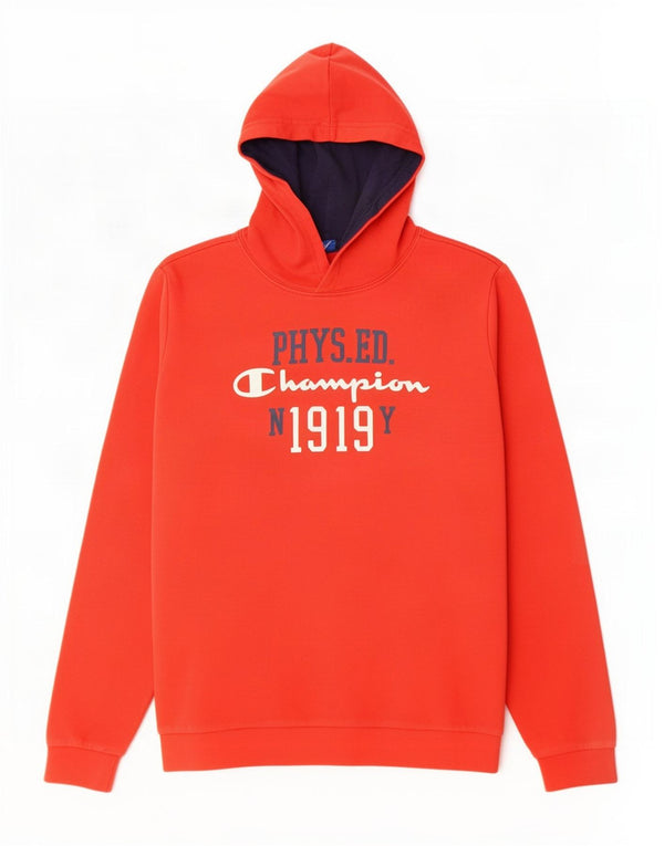 Champion Boys Graphic Hoodie Jumper 13-14 Years XL Red Cotton