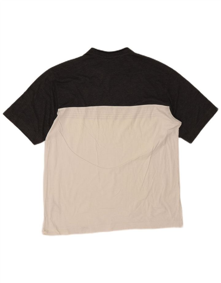 LOTTO Mens T-Shirt Top UK 40/42 Large White Colourblock Polyester