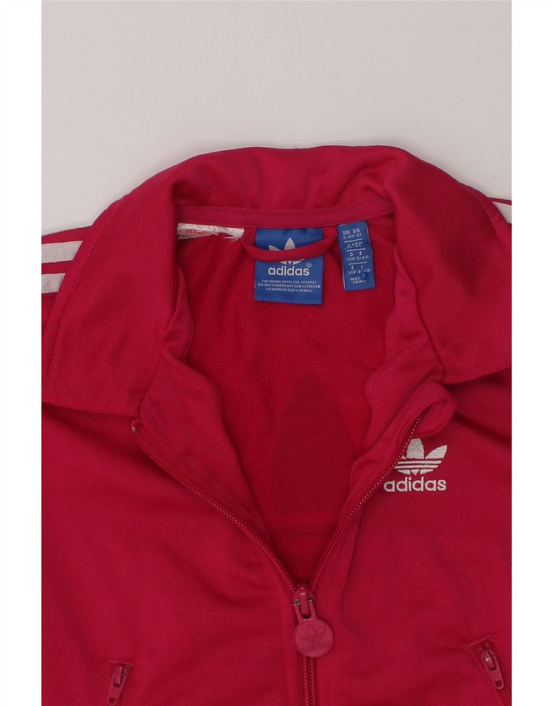 ADIDAS Girls Graphic Tracksuit Top Jacket 3-4 Years Red Polyester | Vintage Adidas | Thrift | Second-Hand Adidas | Used Clothing | Messina Hembry 