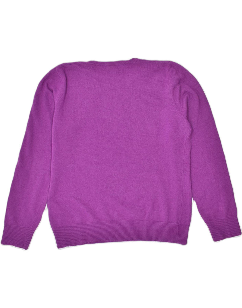 MARINA YACHTING Womens Crew Neck Jumper Sweater UK 16 Large Purple Viscose | Vintage | Thrift | Second-Hand | Used Clothing | Messina Hembry 