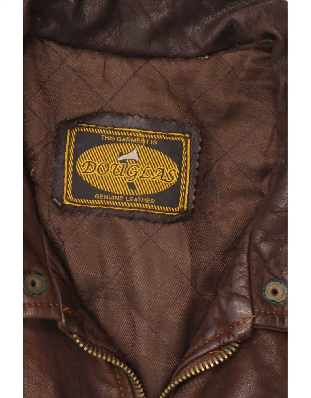 Douglas Mens Loose Fit Leather Jacket UK 38 Medium Brown