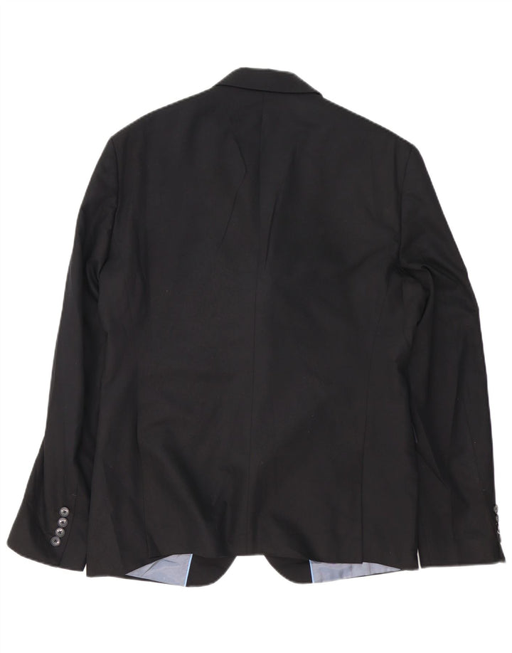 Zara Mens 2 Button Blazer Jacket EU 52 Large Black Viscose