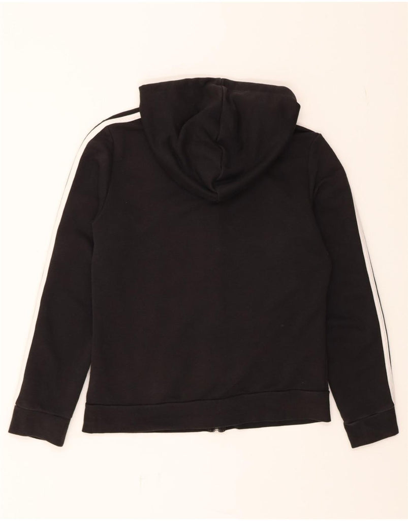 ADIDAS Womens Zip Hoodie Sweater UK 12/14 Medium Black Cotton Vintage Adidas and Second-Hand Adidas from Messina Hembry 