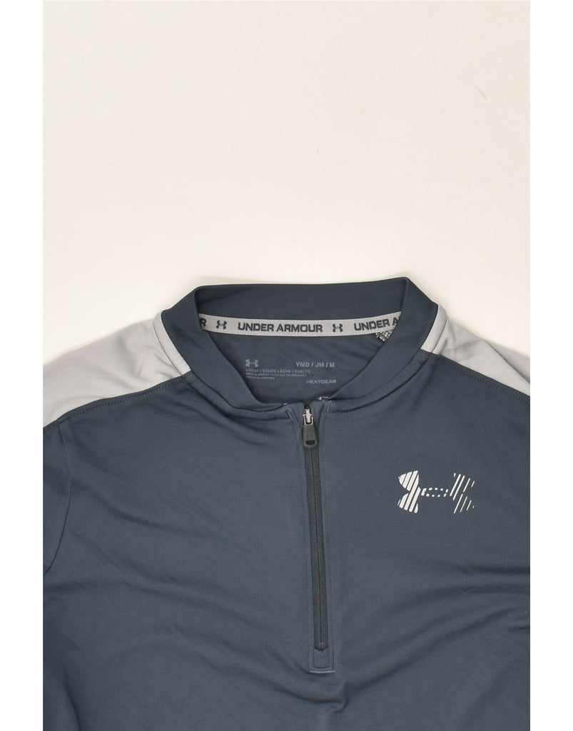 UNDER ARMOUR Boys Top Long Sleeve 10-11 Years Medium Grey Colourblock | Vintage Under Armour | Thrift | Second-Hand Under Armour | Used Clothing | Messina Hembry 