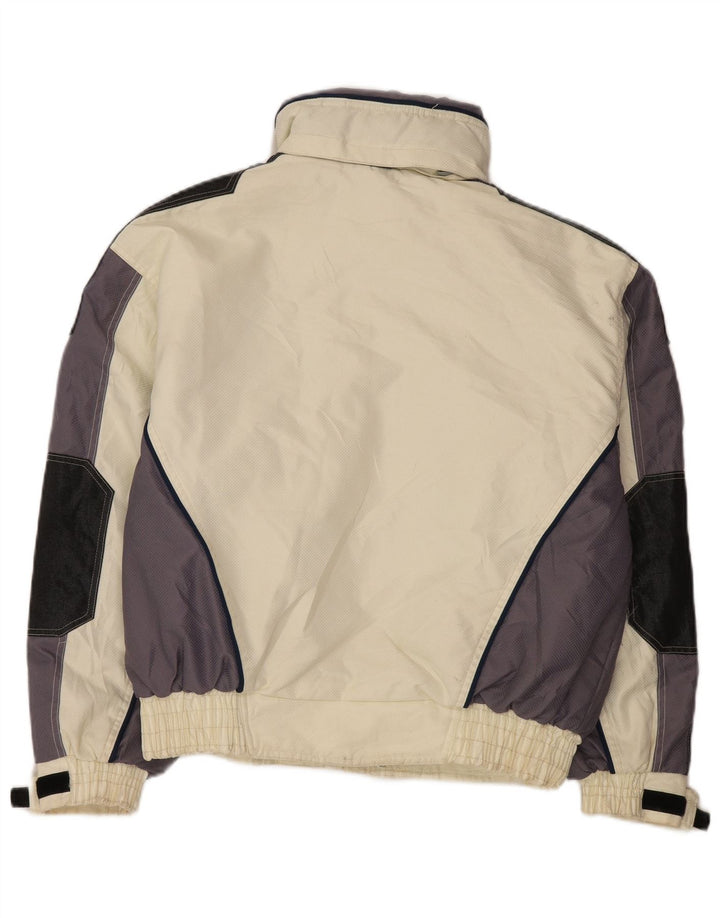 Gierre Mens Hooded Ski Jacket IT 48 Medium Off White Colourblock Polyester
