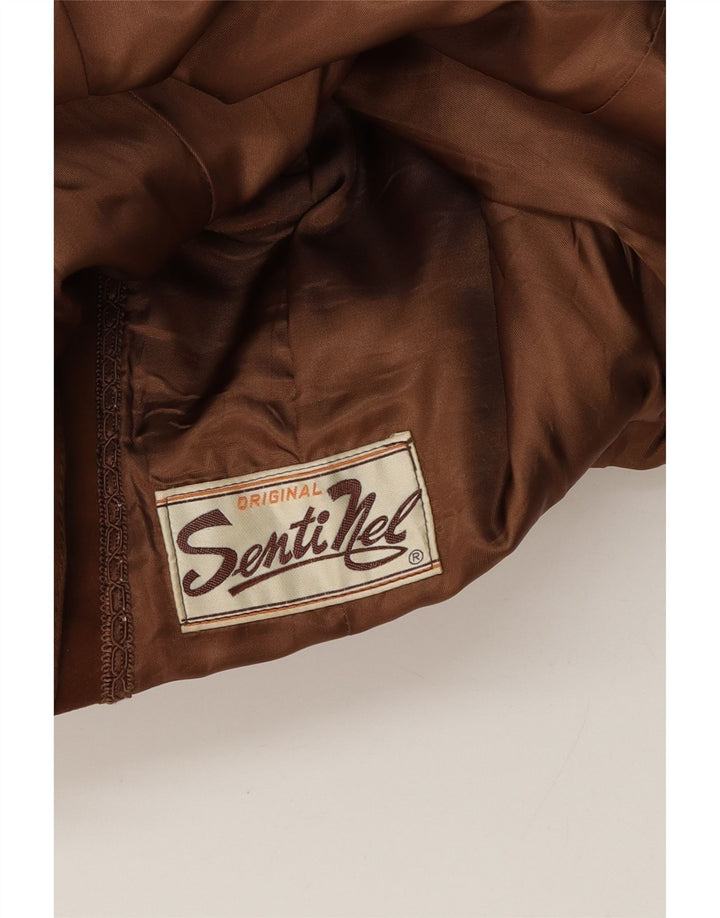 Vintage Womens Suede Jacket UK 12 Medium Brown