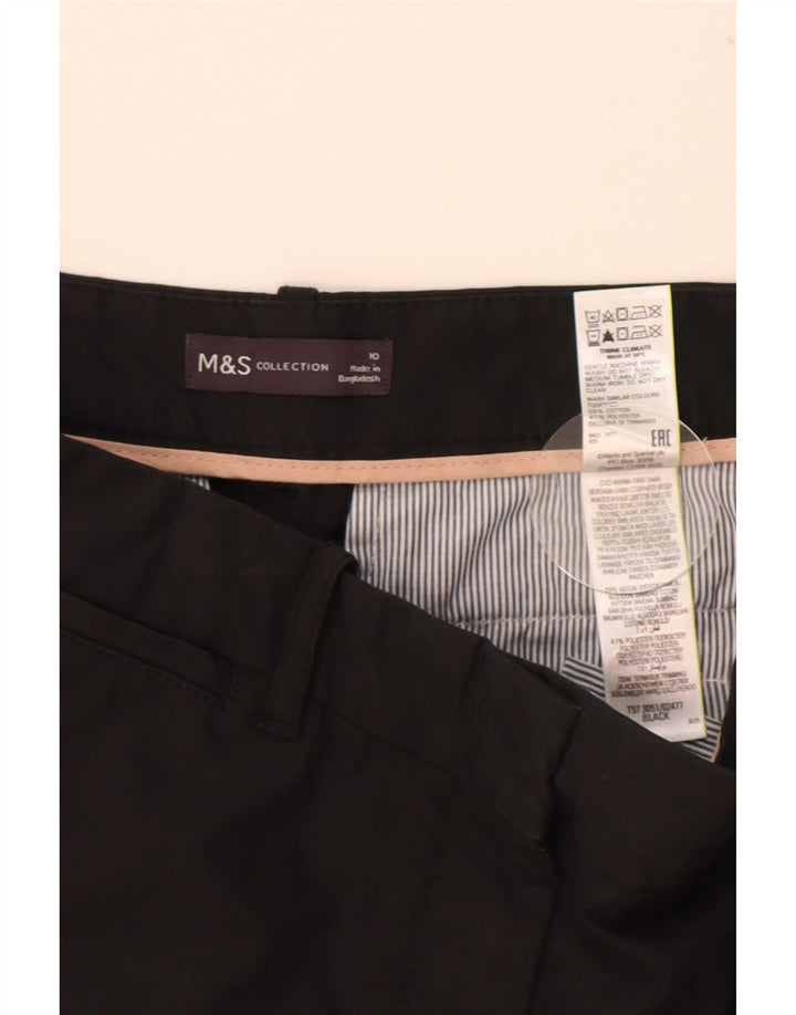 Marks & Spencer Womens Chino Shorts UK 10 Small W28 Black Cotton