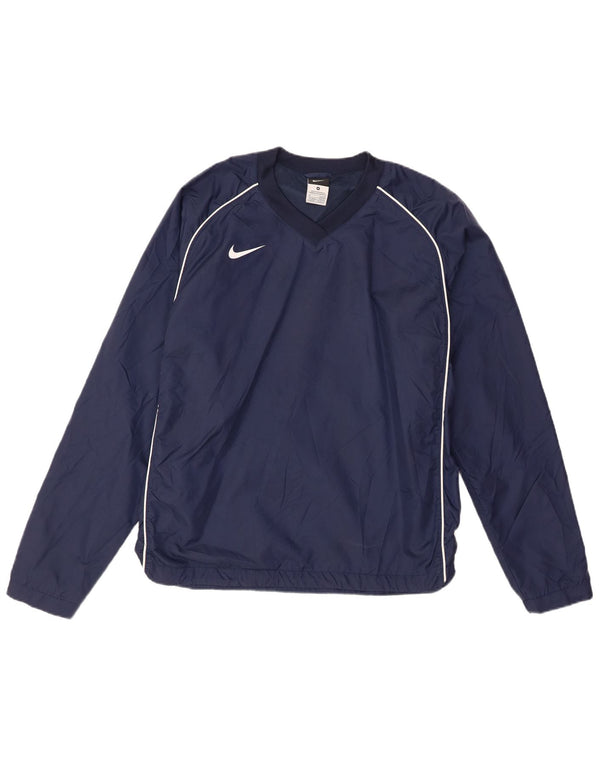Nike Mens Pullover Tracksuit Top UK 39/41 Medium Navy Blue Nylon