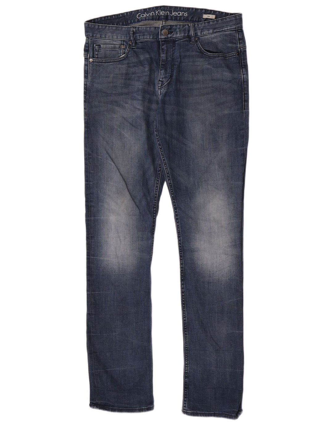 Calvin Klein Mens Slim Jeans W34 L34 Blue Cotton
