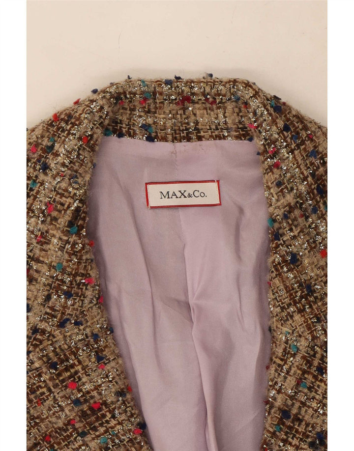 Max & Co. Womens Blazer Jacket UK 10 Small Beige Flecked Wool