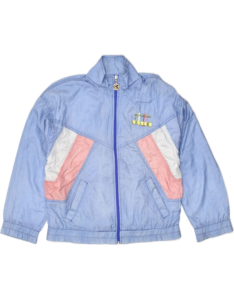 DIADORA Girls Bomber Jacket 13-14 Years Blue Colourblock Polyamide | Vintage Diadora | Thrift | Second-Hand Diadora | Used Clothing | Messina Hembry 