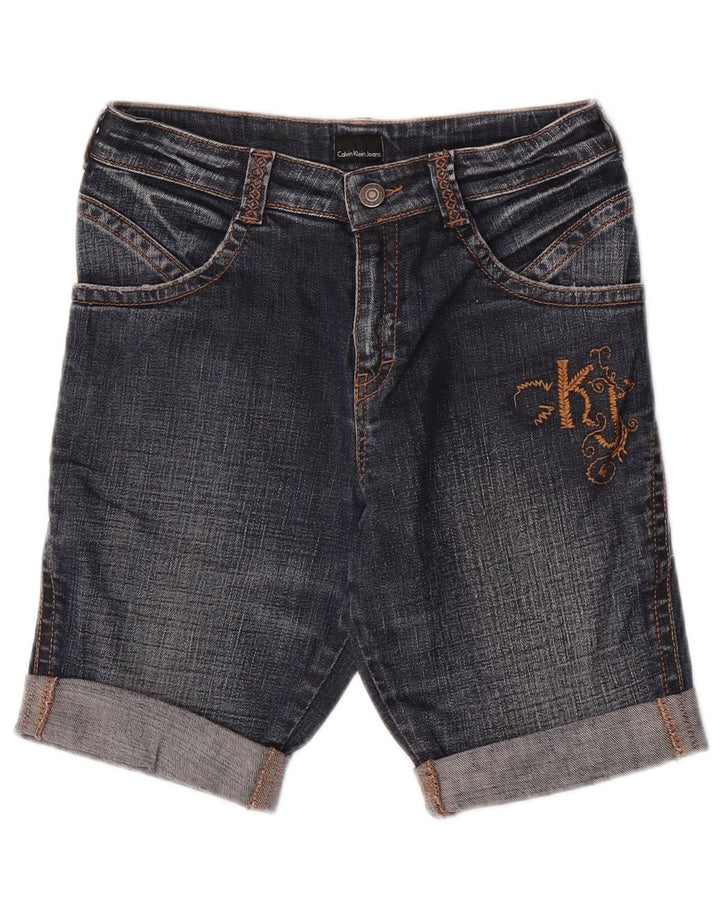 Calvin Klein Womens Denim Shorts W26 Small Navy Blue