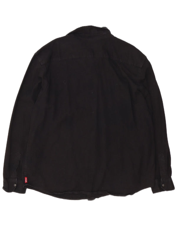 Wrangler Mens Western Denim Shirt 3XL Black Cotton