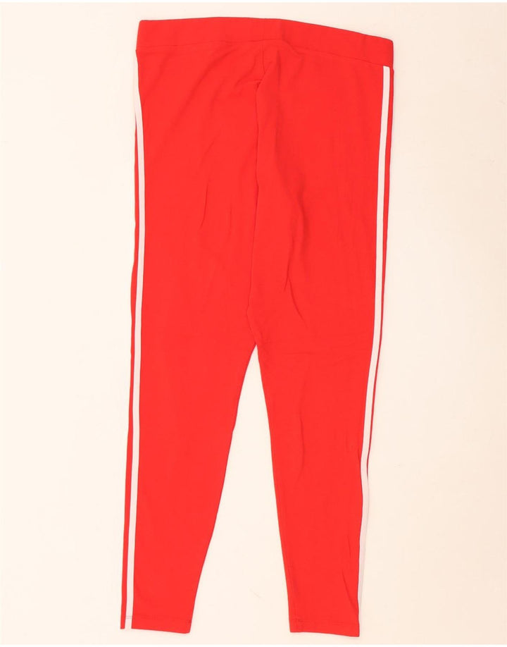 ADIDAS Womens Leggings UK 22 2XL Red Cotton