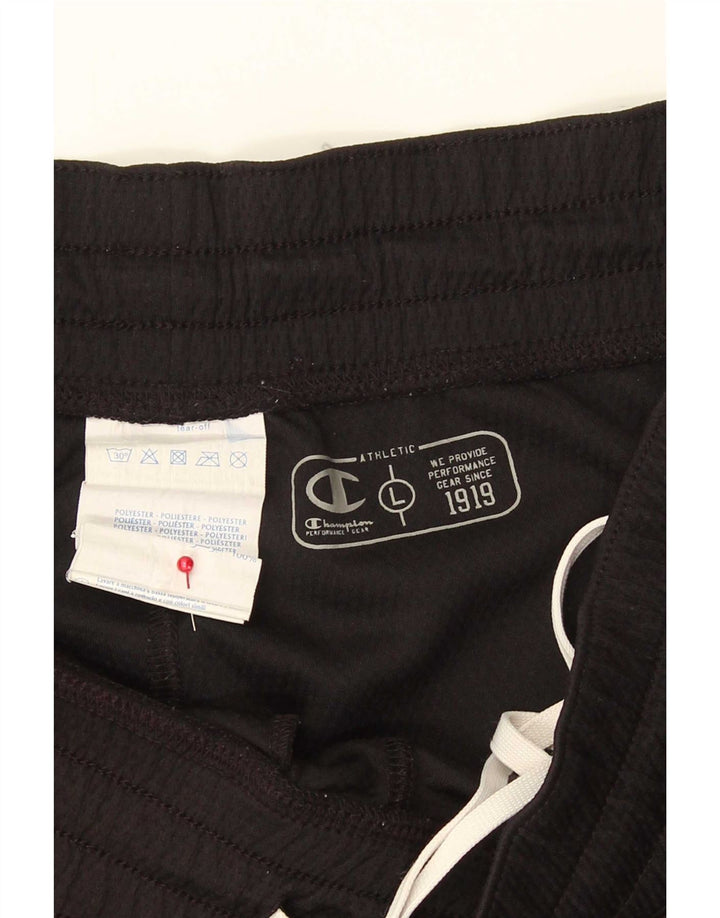 Champion Mens Graphic Sport Shorts Large Black Colourblock Polyester