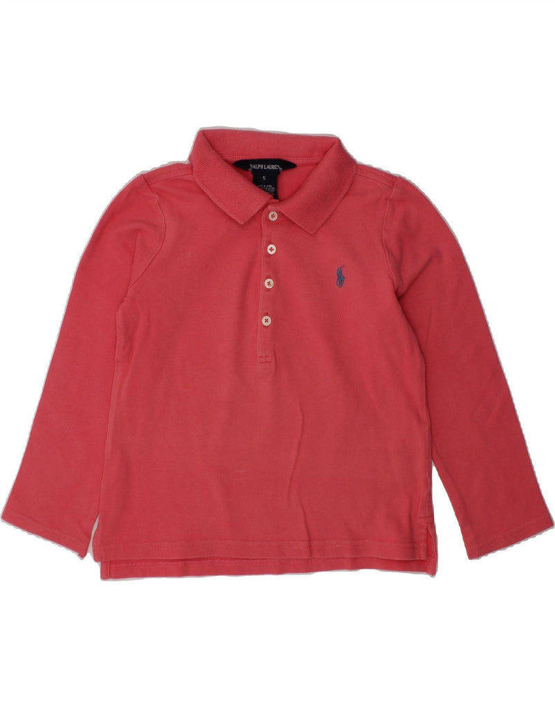 RALPH LAUREN Boys Long Sleeve Polo Shirt 4-5 Years Red Cotton | Vintage Ralph Lauren | Thrift | Second-Hand Ralph Lauren | Used Clothing | Messina Hembry 