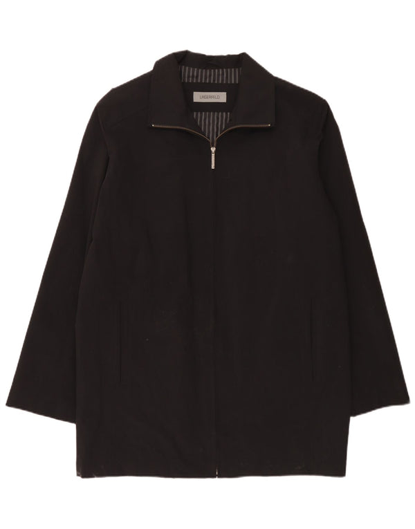 Karl Lagerfeld Mens Overcoat IT 48 Medium Black Polyester