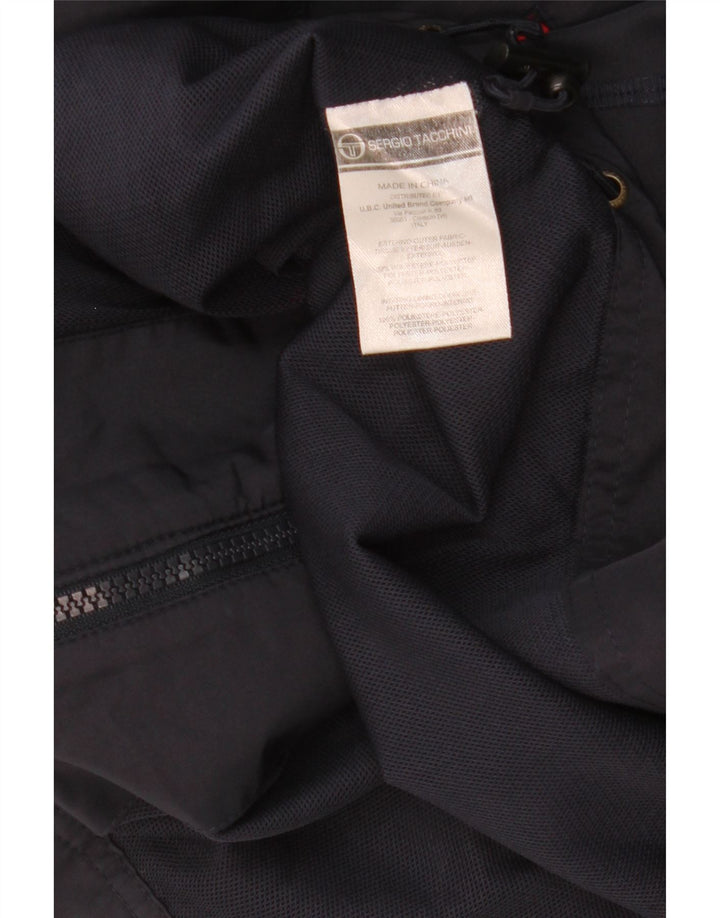 Sergio Tacchini Mens Tracksuit Top Jacket Medium Navy Blue Colourblock