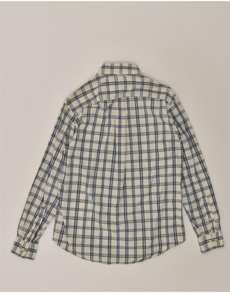 TOMMY HILFIGER Mens Shirt Small Off White Check Cotton | Vintage Tommy Hilfiger | Thrift | Second-Hand Tommy Hilfiger | Used Clothing | Messina Hembry 