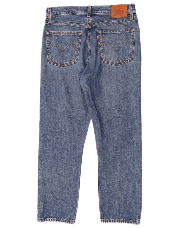 Levi's Womens 501 Crop Straight Jeans W28 L26 Blue Cotton
