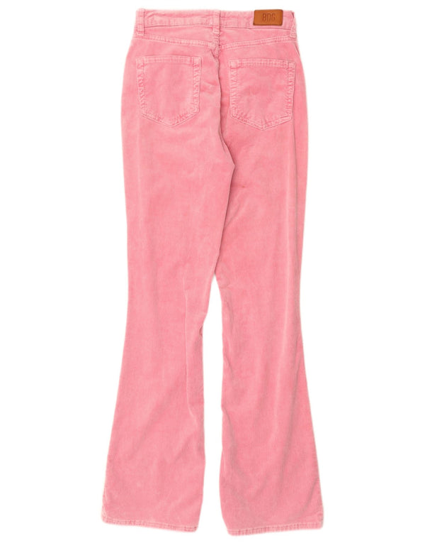 Urban Outfitters Womens Flare Corduroy Trousers W27 L32 Pink Cotton