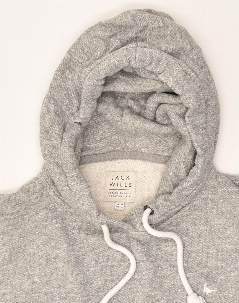 JACK WILLS Womens Hoodie Jumper UK 10 Small Grey Cotton | Vintage Jack Wills | Thrift | Second-Hand Jack Wills | Used Clothing | Messina Hembry 