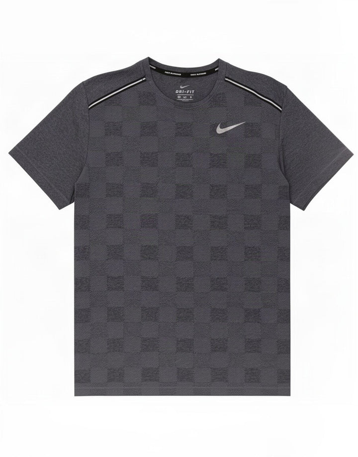 Nike Mens Dri Fit T-Shirt Top Medium Navy Blue Geometric Polyester