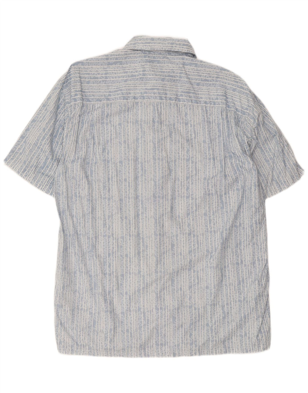 Nautica Mens Short Sleeve Shirt Large Blue Striped Cotton