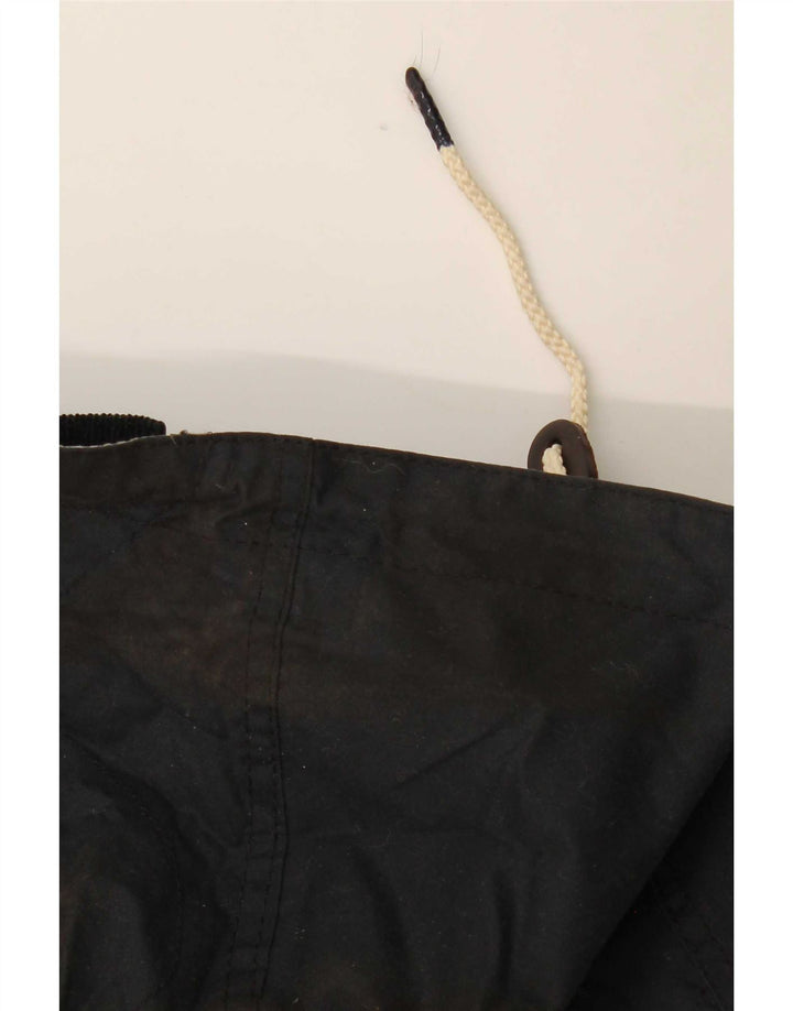 Barbour Womens Hooded Oversized Parka Jacket UK 10 Small Black Cotton