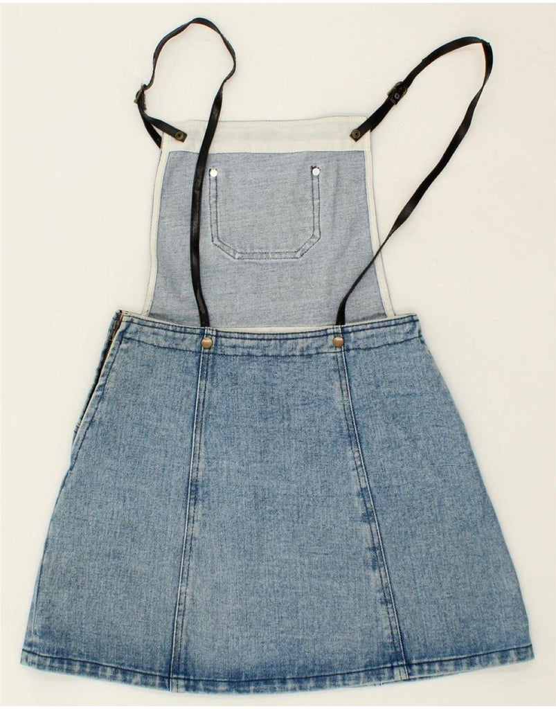 VINTAGE Womens Dungarees Denim Skirt UK 12 Medium W26 Blue Cotton Vintage Vintage and Second-Hand Vintage from Messina Hembry 