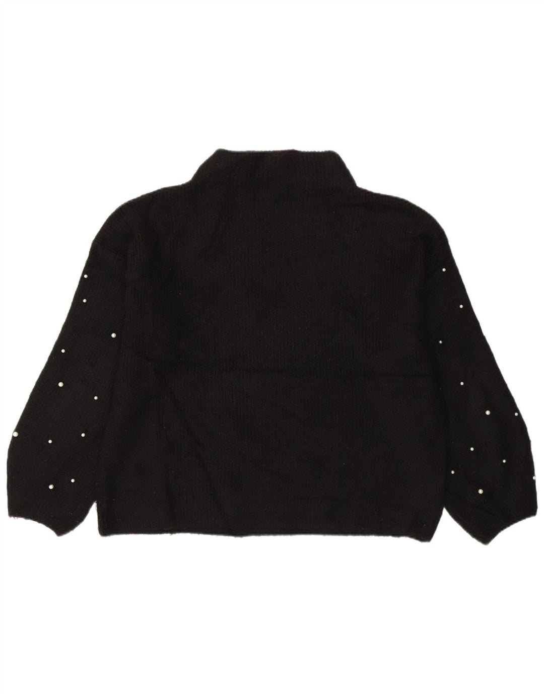 Marks & Spencer Womens Turtle Neck Jumper Sweater UK 14 Large Black Acrylic