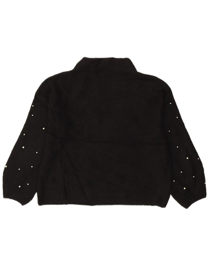 Marks & Spencer Womens Turtle Neck Jumper Sweater UK 14 Large Black Acrylic
