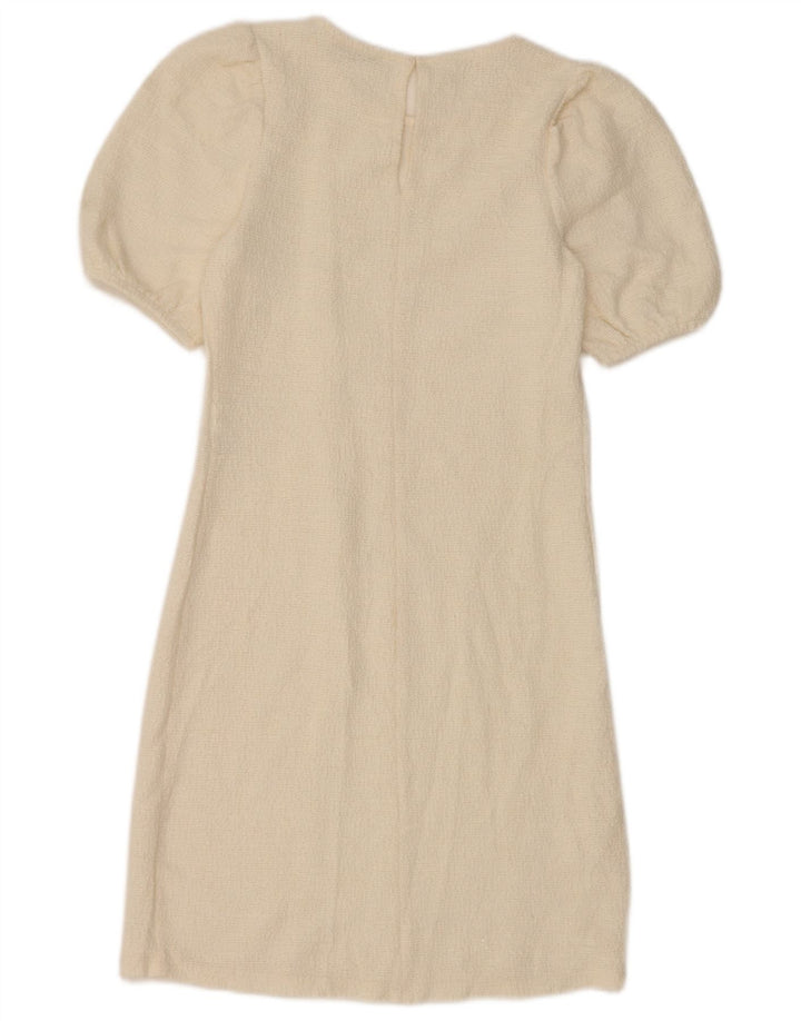 Zara Womens Sheath Dress UK 8 Small White Cotton