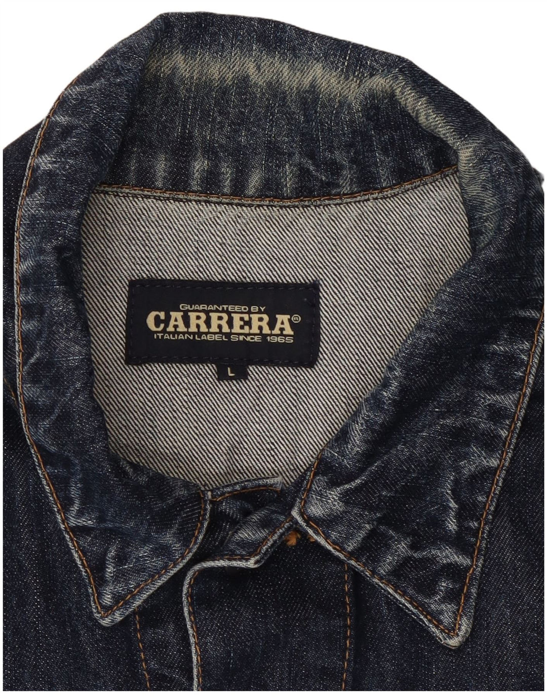 Carrera Mens Denim Jacket UK 40 Large Navy Blue Cotton