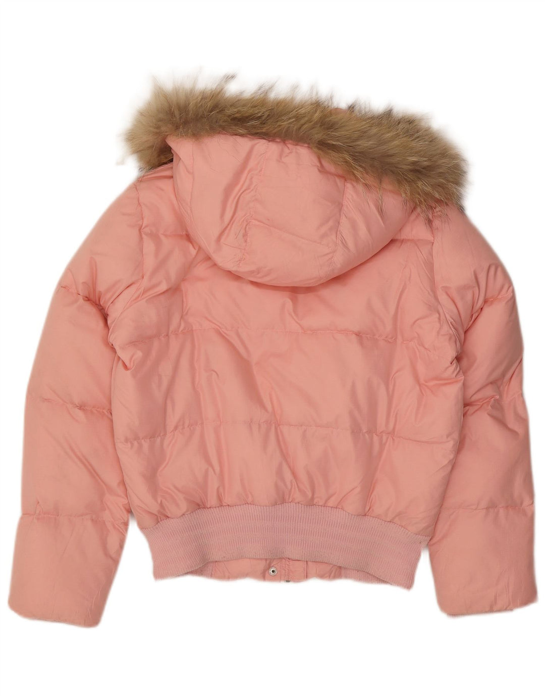 Adidas Womens Hooded Padded Jacket UK 12 Medium  Pink Polyester