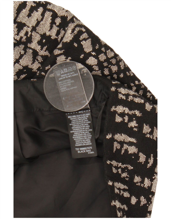 Marks & Spencer Womens Mini Skirt UK 12 Medium W31 Black Geometric Cotton