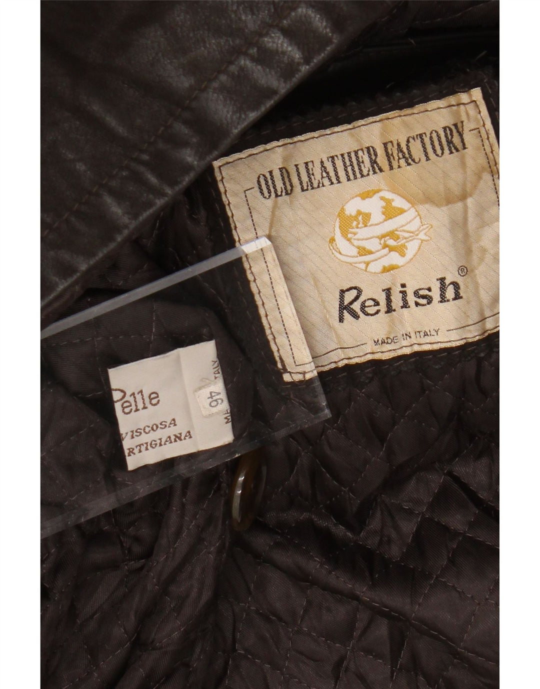 RELISH Womens Leather Jacket IT 46 Large Brown Leather