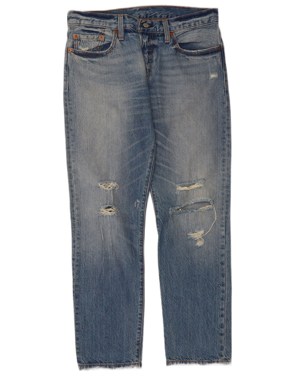Levi's Womens 501 CT Distressed Straight Jeans W26 L27 Blue Cotton