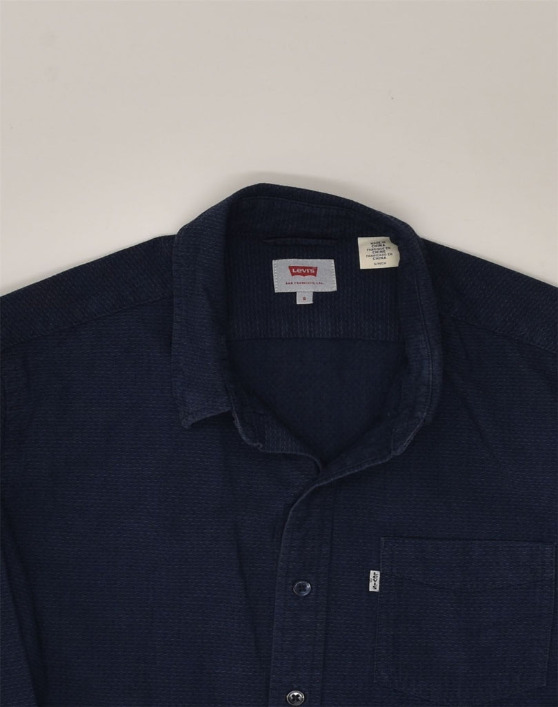 LEVI'S Mens Shirt Small Navy Blue Cotton | Vintage Levi's | Thrift | Second-Hand Levi's | Used Clothing | Messina Hembry 