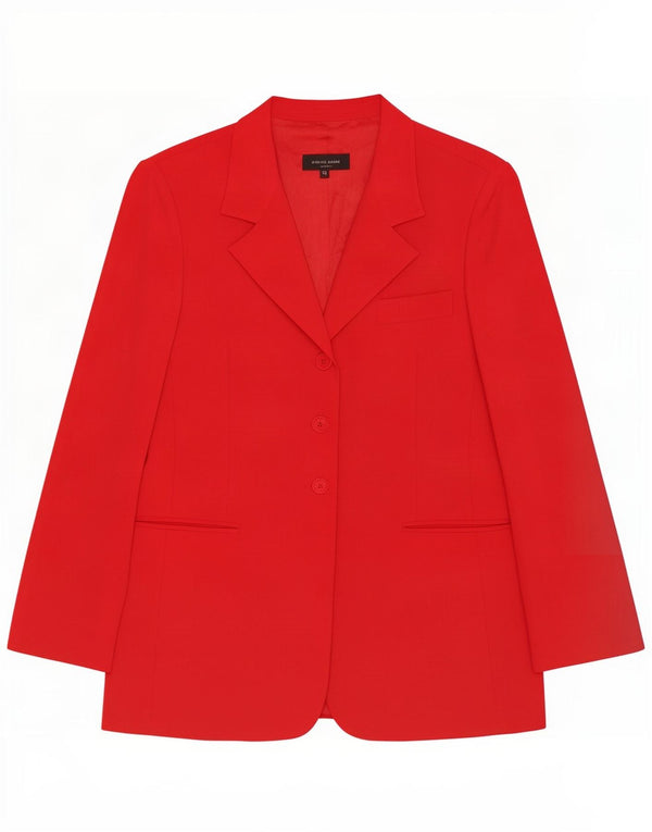 Marina Babini Womens 3 Button Blazer Jacket IT 46 Large Red Cupro