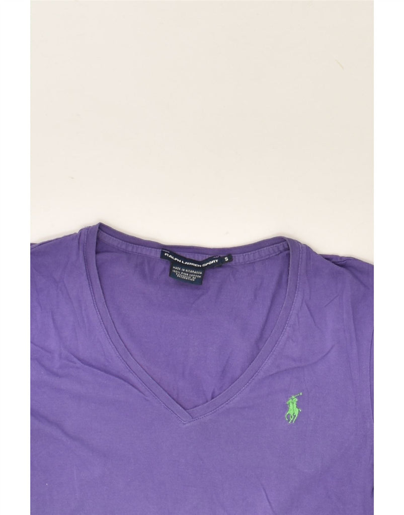 RALPH LAUREN Womens T-Shirt Top UK 10 Small Purple Cotton | Vintage Ralph Lauren | Thrift | Second-Hand Ralph Lauren | Used Clothing | Messina Hembry 