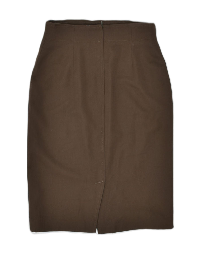MARELLA Womens Pencil Skirt UK 14 Medium W28 Brown Virgin Wool | Vintage | Thrift | Second-Hand | Used Clothing | Messina Hembry 