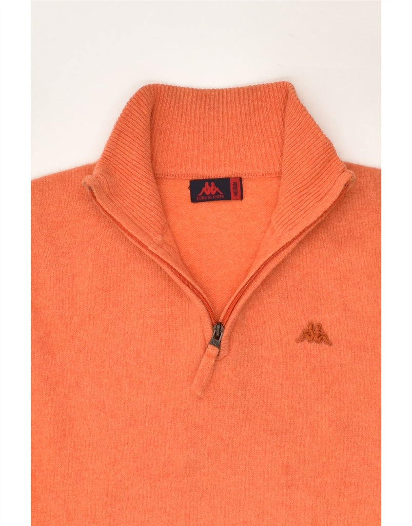 KAPPA Mens Zip Neck Jumper Sweater Medium Orange Virgin Wool | Vintage Kappa | Thrift | Second-Hand Kappa | Used Clothing | Messina Hembry 