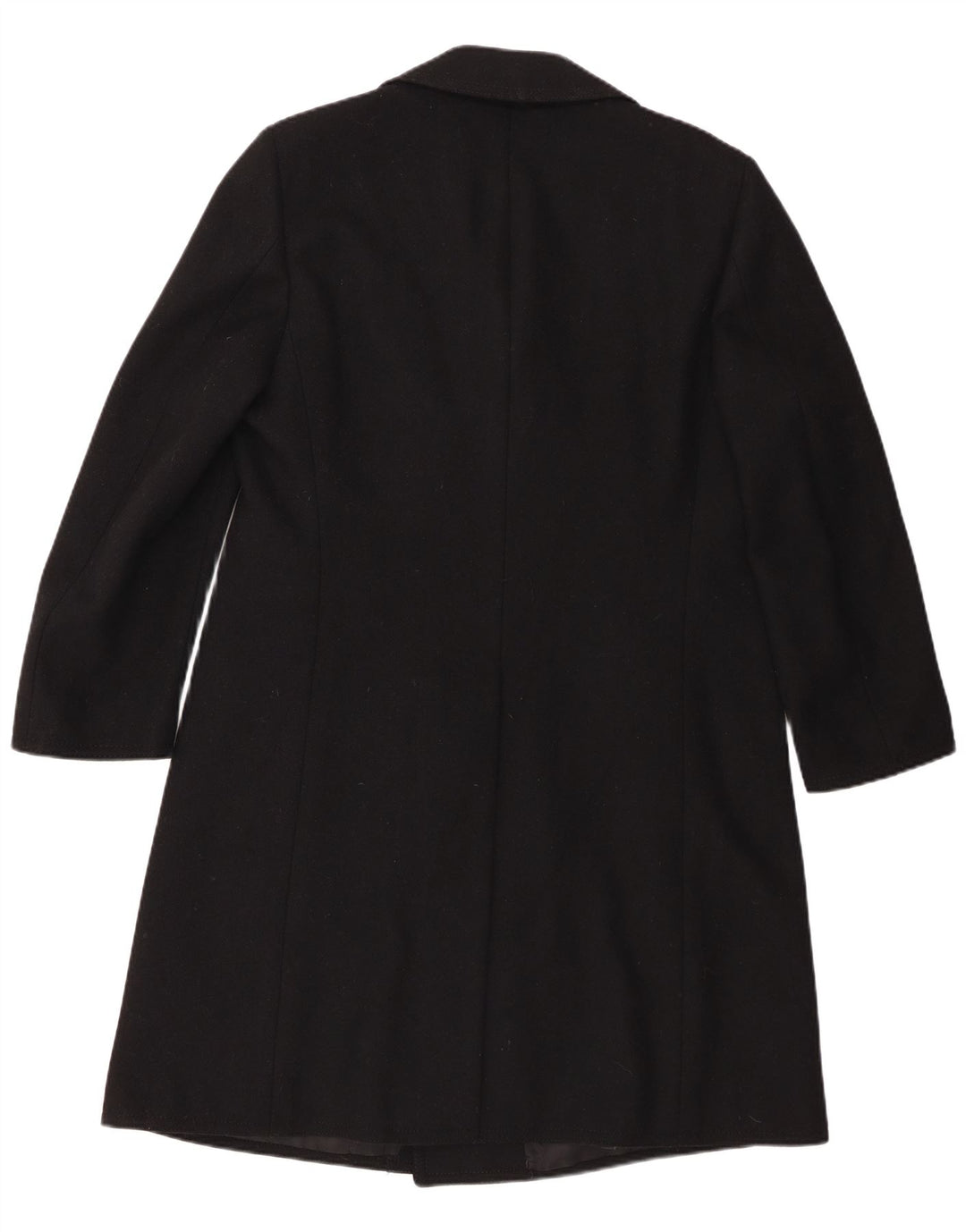 Vintage Mens Double Breasted Coat IT 54 2XL Black Wool
