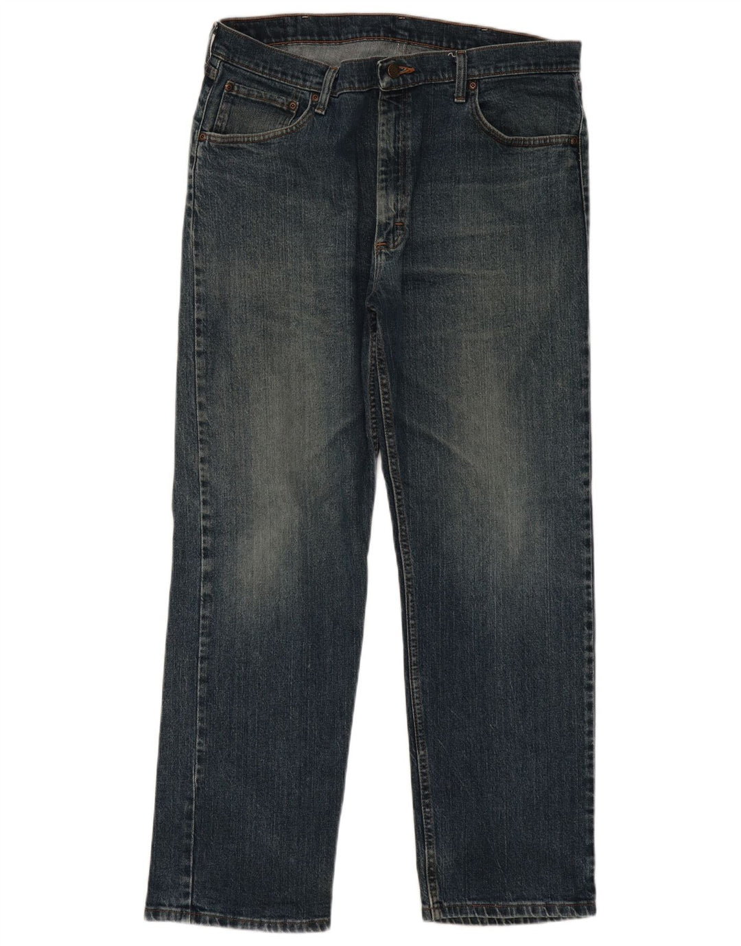 Wrangler Mens Regular Fit Straight Jeans W38 L30 Blue Cotton