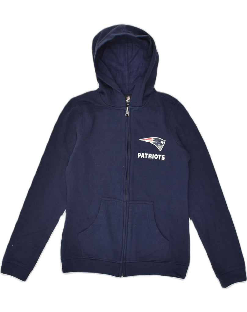 NFL Girls Zip Hoodie Sweater 13-14 Years Large Navy Blue Cotton | Vintage NFL | Thrift | Second-Hand NFL | Used Clothing | Messina Hembry 