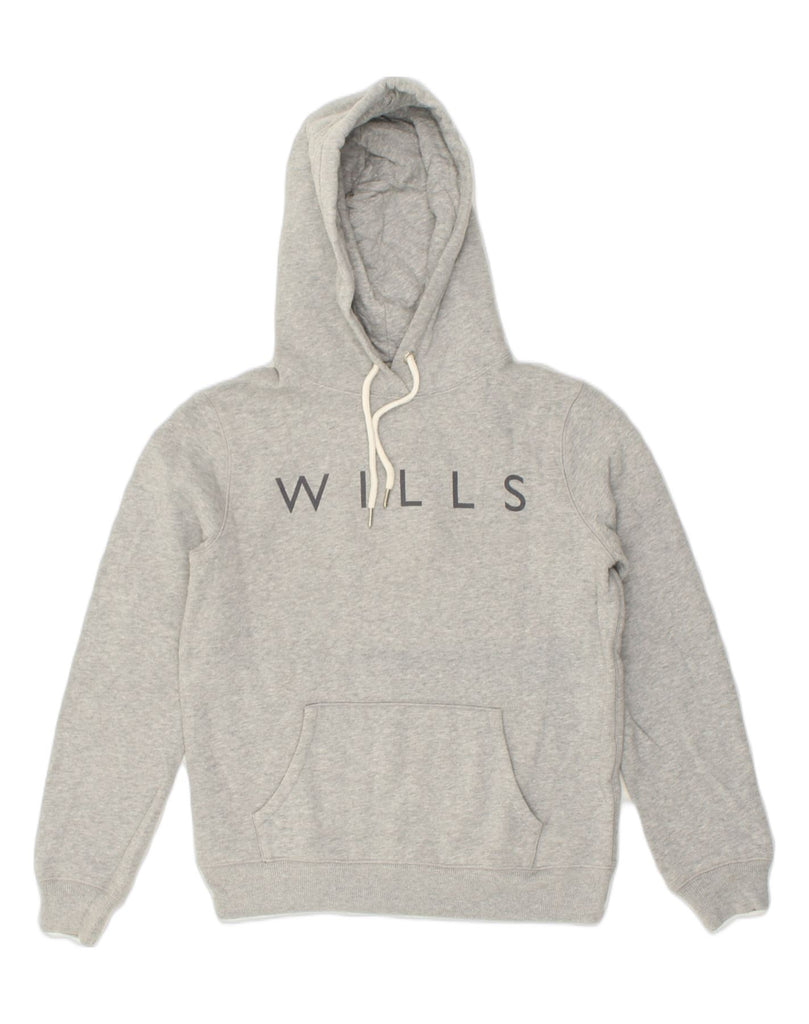 JACK WILLS Womens Graphic Zip Hoodie Sweater UK 10 Small  Grey Cotton | Vintage Jack Wills | Thrift | Second-Hand Jack Wills | Used Clothing | Messina Hembry 