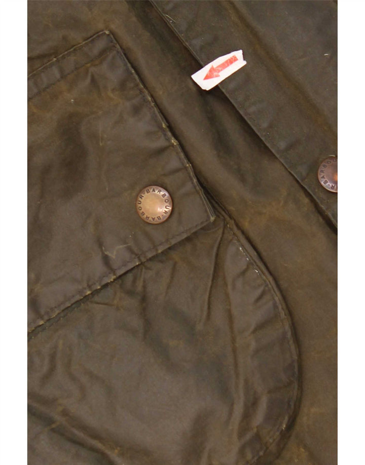 Barbour Mens Gamefair Waxed Cotton Jacket Size 38 Small Khaki