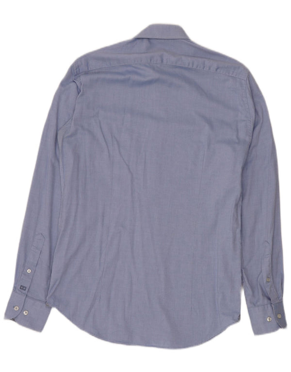 TOMMY HILFIGER Mens Tailored Shirt Size 37 14 1/2 Small Blue Cotton